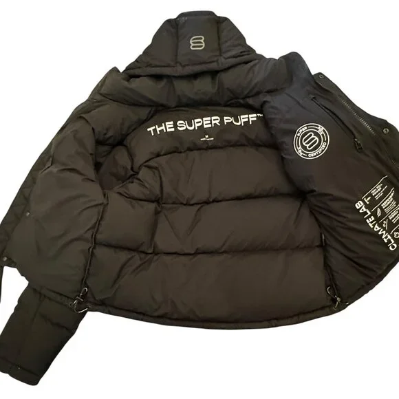 Like new! Aritzia The Super Puff Shorty cliMATTE Goose Down Jacket in Black Sz M - Picture 7 of 12